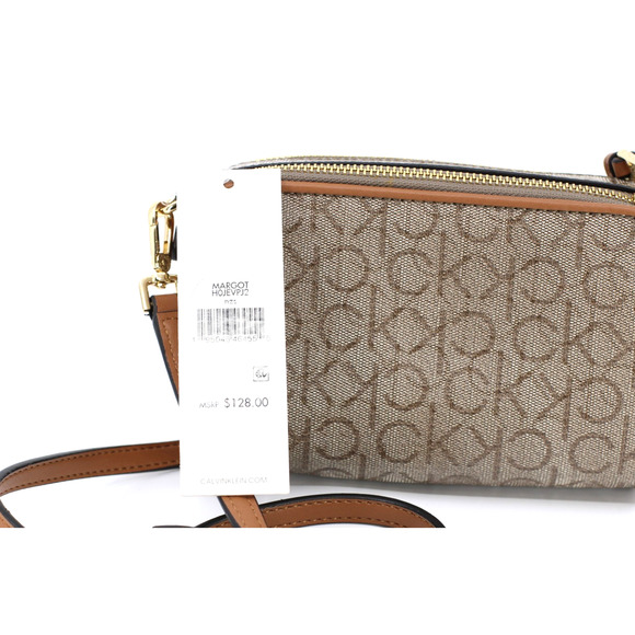 A8 NWT Auth CALVIN KLEIN Margot Monogram Logo Crossbody Shoulder Purse Bag $128 - Picture 3 of 4
